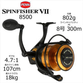 PENN SPINFISHER VII 8500 Spinning Reel With Premium X8 Braid fully - ReelsDeal Fishing Sale NZ